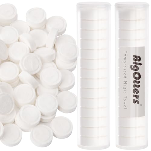 Compressed Towels - 100 PCS Disposable Face Towels - White