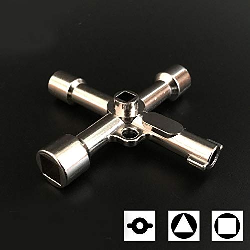 4-Way Universal Utility Key - Stainless Steel Cross Tool for Cabinets