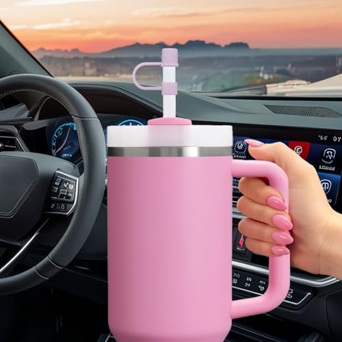 Straw Cover Caps for Stanley 30/40oz Tumblers - 7Pcs White/Grey & Purple