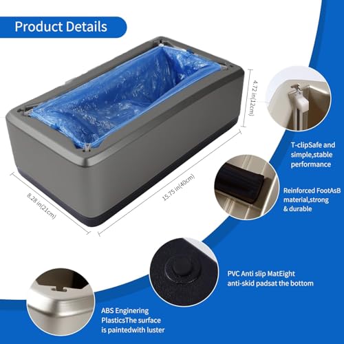 Automatic Shoe Cover Dispenser with 200 Pcs Disposable Shoe Covers, Booties for Portable Machine Fits Size Up to 11 US men or women and up for Home, Factory (Grey)