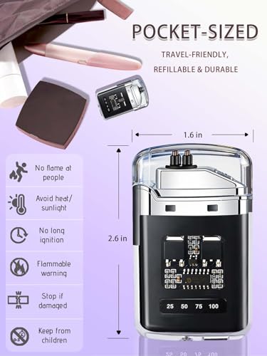 FliuSuax Black Rechargeable USB-C Plasma Arc Lighter Windproof Flameless