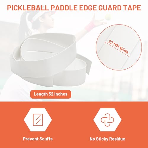 Pickleball Paddle Edge Guard Tape - White Protective Strap