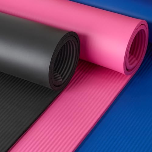 Extra Thick Yoga Mat with Carrying Strap - 1/2 Inch NBR Foam
