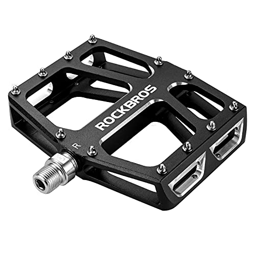 ROCKBROS Aluminum MTB Pedals - Wide Flat Bicycle Platform with Sealed Bearings