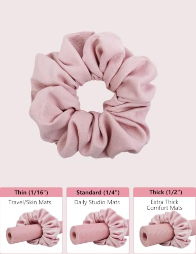Adjustable Light Pink Yoga Mat Scrunchie Strap Carrier - Stylish & Stretchy