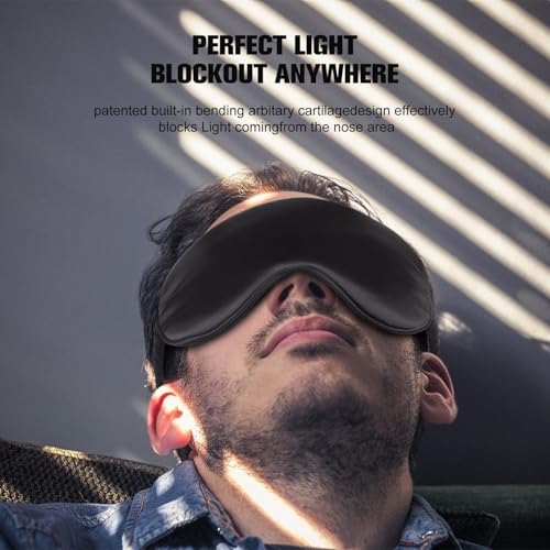 Silk Sleep Masks - 2 Pack Light Blocking Eye Masks - Black & Purple