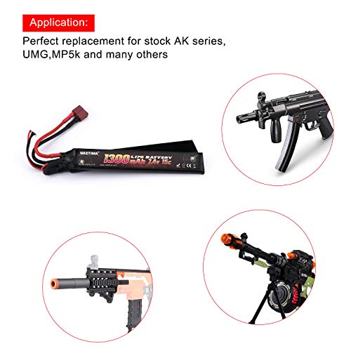 7.4V 1300mAh Lipo Airsoft Battery with Deans-T Connector