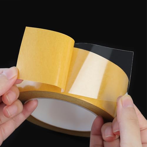 QDiShi Thin Double-Sided Tape, Woodworking Tape, Pet Double Sided Tape, High Tack Tape for Arts & Crafts, Photos, Scrapbook, Woodworking, Fixed Carpet, Wall D?cor (2in x 66ft)