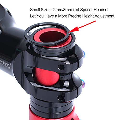 Aluminium Alloy Bike Headset Spacer Set - 7PCS Red 1-1/8"