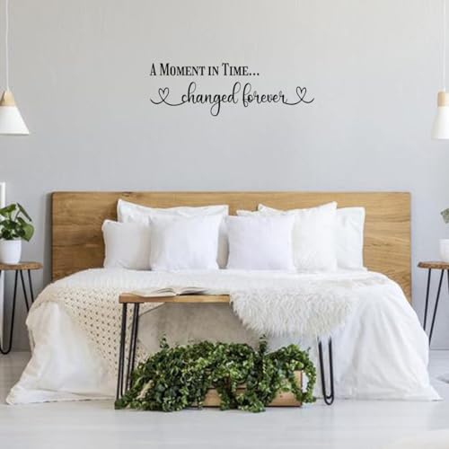 A Moment in Time Changed Forever - Picture Wall Decal Art Lettering Decoration Carved Pure Vinyl Quotes D?cor Handwriting Font Motto