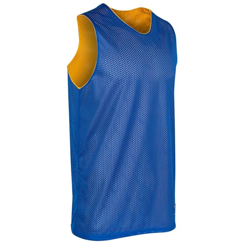 Youth Reversible Basketball Jersey - Royal/Gold, Large