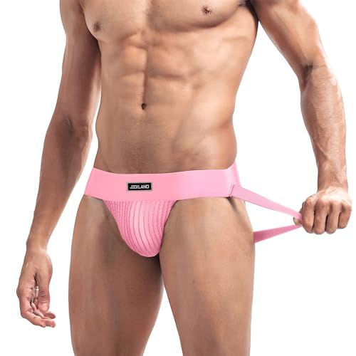 Men's Athletic Supporter Jock Straps - 3" Wide Band, X-Large Pink