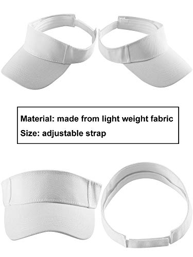 6 Pack Adjustable Sun Visor Hats for Men & Women - Golf, Outdoor & Casual Use
