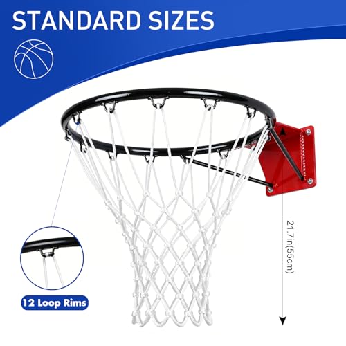Heavy Duty Basketball Net Replacement - 12 Loops, All Weather, Tangle-Free