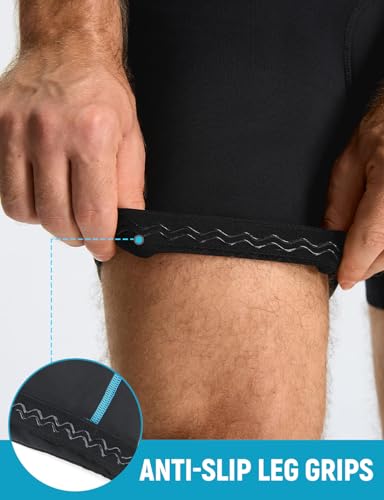 Baleaf Men's 4D Padded Cycling Bike Shorts - Black/Blue, Large