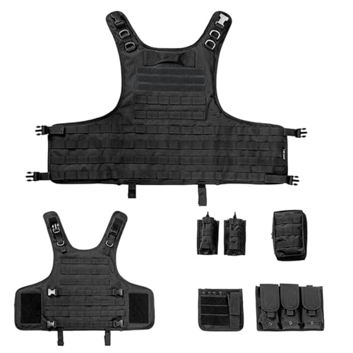 Adjustable Tactical Airsoft Training Vest - One Size Black