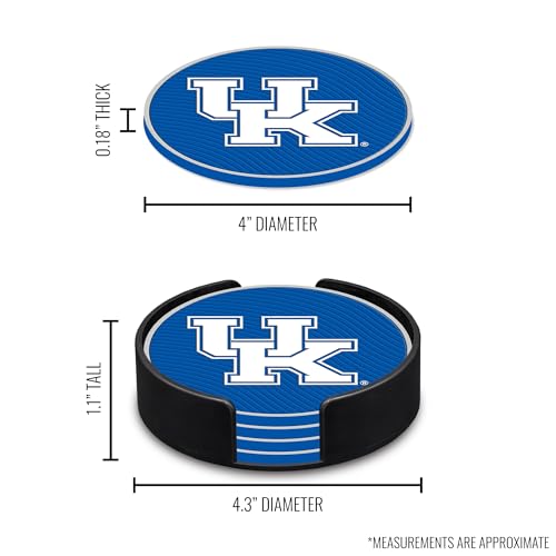 Kentucky Wildcats NCAA 4-Pack Rubber Coaster Set - Official Licensed Drink Protectors