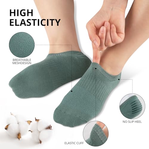 No Show Socks for Women - Thin Cotton Invisible Low Cut, 6 Pairs Multicolor