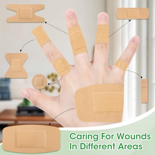 500 Counts Assorted Bandages Bulk Variety Pack, 12 Styles Flexible Fabric - CXYARY (Bandages Assorted-500p)