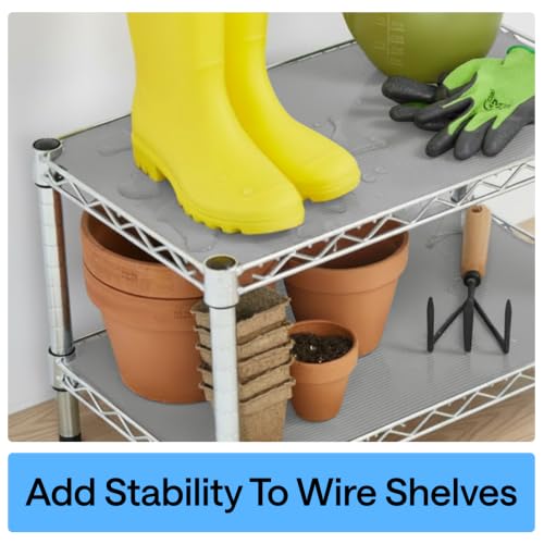 GORILLA GRIP Non-Adhesive Shelf Liner Gray 12"x10' Waterproof & Oil-Resistant