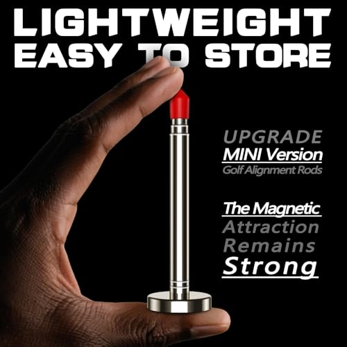 Golf Alignment Rods - Telescopic Magnetic Trainer Aid - Red