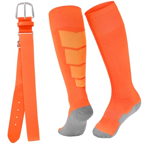 Youth Baseball Socks and Belt Combo Set - Orange