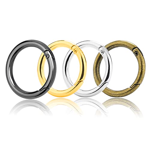 1 Inch Spring O Ring Clip Keychain - 12 Pack Assorted Colors