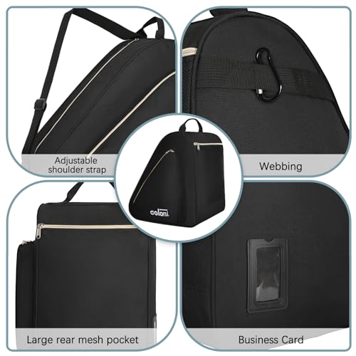 Skate Bag for Ice & Roller Skates with Multi-Pockets - Black