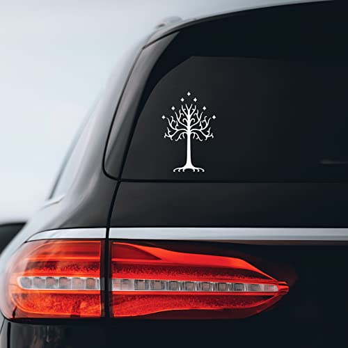 White Tree Sticker Decal 4x7 in for Notebooks, Car & Laptop