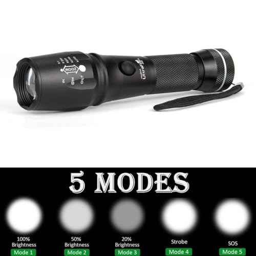 UltraFire 16-Inch Traffic Control Wand LED Flashlight, 980 Lumen Traffic Wand Flashlight, 5 Modes with Red Strobe Mode, Marshaling Wand for Airport, Parking, Fire Department (Battery Not Included)