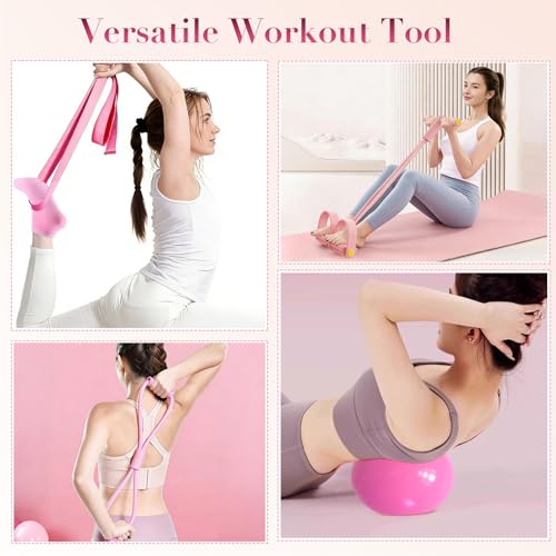 15-Piece Pilates Kit with Resistance Bands, Ring & Ball - Home Workout Equipment for Full Body Toning