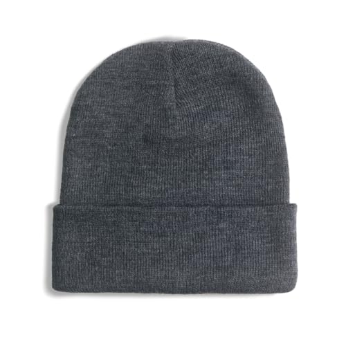 Warm Knitted Beanie for Men & Women - Dark Gray Classic One Size
