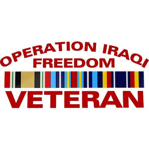 Operation Iraqi Freedom Veteran Clear Decal with Red Ribbon