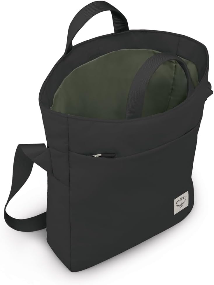 Osprey Arcane Everyday Crossbody Bag - Black, Adjustable & Fold-Over Design