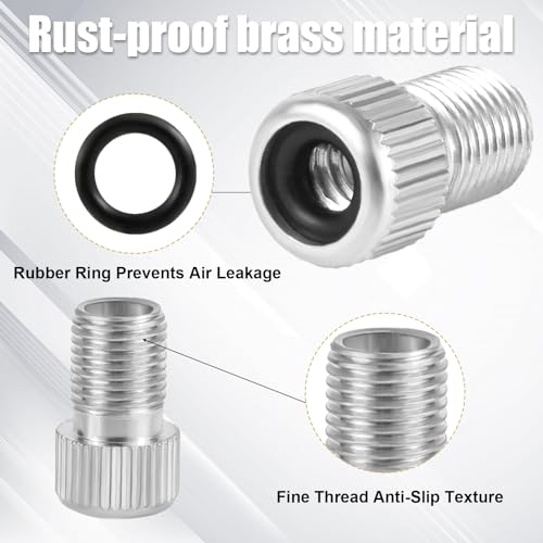 9-Piece Bike Valve Adapter Set - Brass Tire Inflation Nozzles