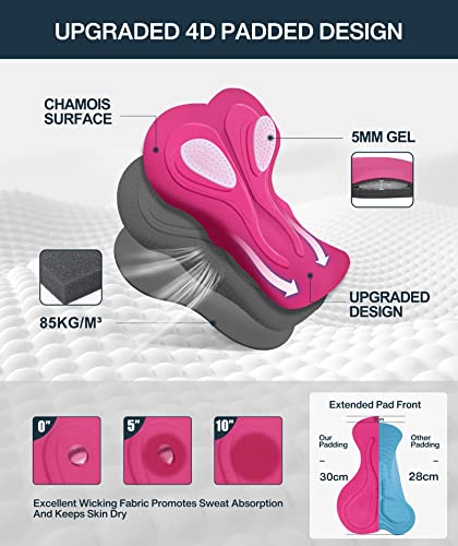 4D Padded Cycling Shorts for Women with Pockets - Black, Medium