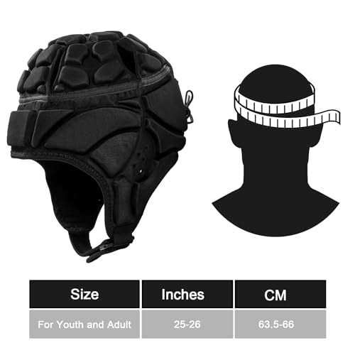 ZENFUN XL Rugby Helmet Shell Headgear for Soccer, Extra Large Padding