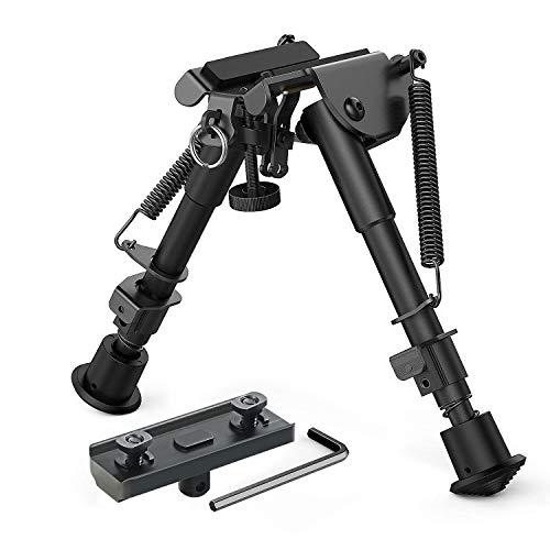Adjustable 6-9 Inch Rifle Bipod with Quick Release Adapter - Lightweight & Stable for Hunting