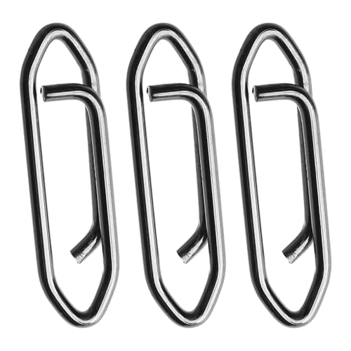 Stainless Steel Fishing Snaps Swivel Clips - Black, Size 000 (37lb), 50 pcs