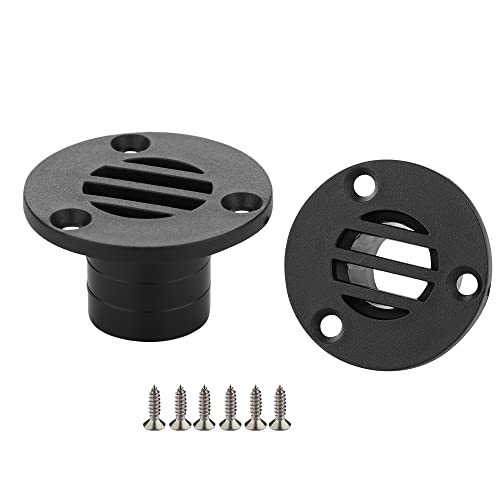 Nylon Boat Deck Drain - 2 Pcs, 45 x 26mm, Black with Screws