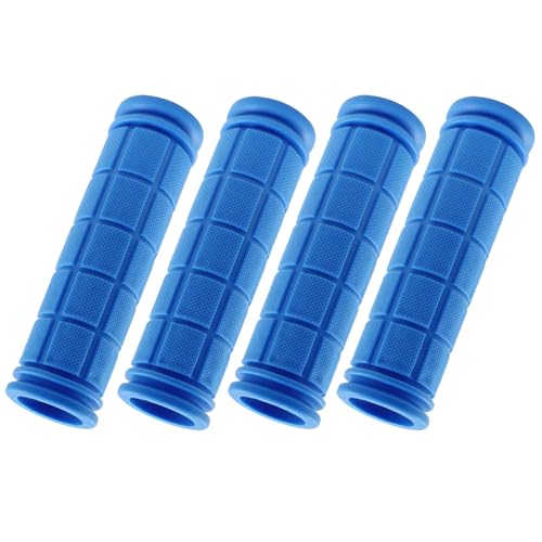 Non-Slip Blue Rubber Bike Handlebar Grips - 4Pcs Set