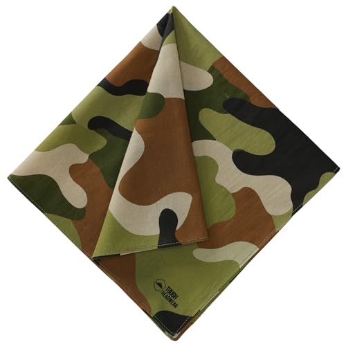 Large Cotton Bandana Headband - Versatile Headwear for Men & Women - Camo