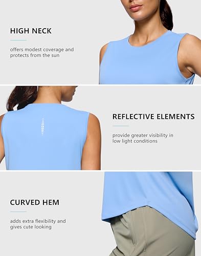 G Gradual Women's Lightweight Athletic Tank Top Medium Haze Blue