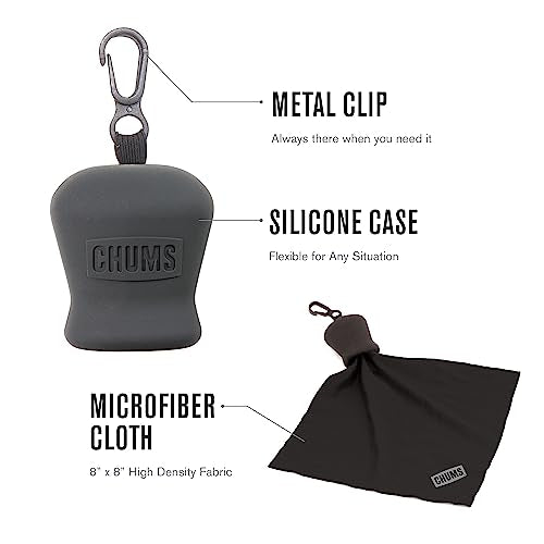 Microfiber Lens Cloth Pouch - Portable Cleaner Keychain, Black
