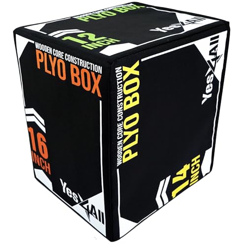3-in-1 Soft-Padded Plyo Box - 16" x 14" x 12" - Black