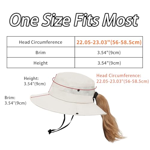 Wide Brim Sun Hat for Women & Men - UPF 50+ Bucket Hat - Beige