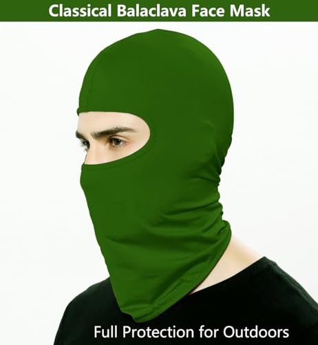 Windproof Balaclava Ski Mask - Full Face Cover for Outdoor Sports - Dark Green
