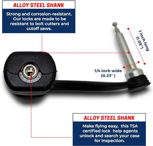 TSA Approved Heavy-Duty Gun Case Lock - Black, 2 Pack