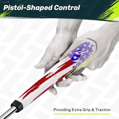 Golf Putter Grip - Midsize Pistol Shape, Anti-Slip, USA Flag Series - Red/White