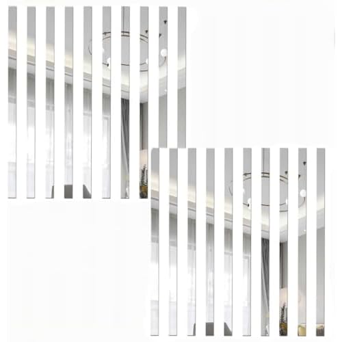 20 Pcs Mirror Wall Stickers Striped Design Mirror Art Tile Decal DIY Self Adhesive Wall Line Border Decals Removable Acrylic Mirror Sheets Wall Sticker Wall Stickers for Home Decor 5 * 20cm(ZS283)
